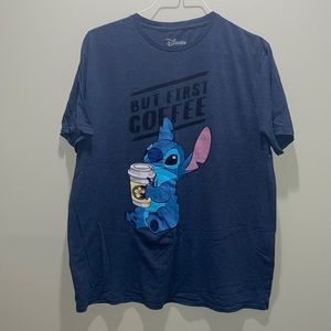 Disney Stitch “But First Coffee” Shirt, Disney, XL